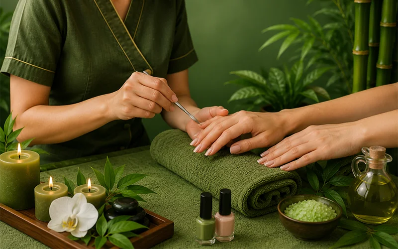 Manicure Service Image in Bamboo Theme