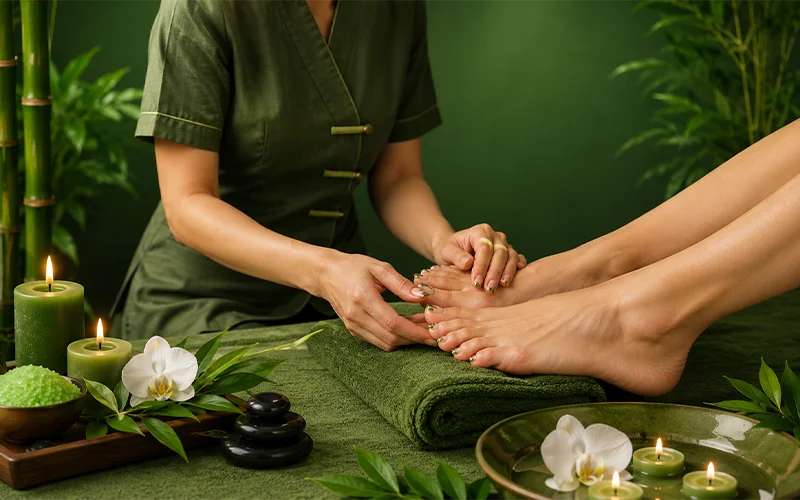 Pedicure Service Image in Bamboo Theme